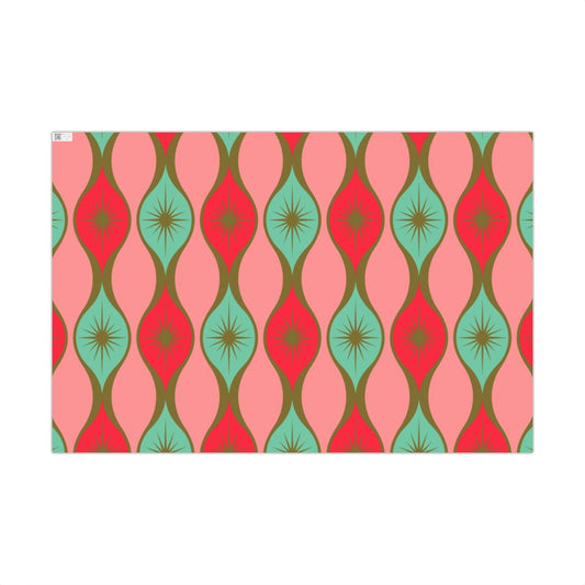 Retro Mid-Century Christmas Starburst Wrapping Paper