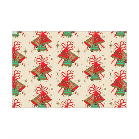 Retro Christmas Bells Vintage Holiday Wrapping Paper