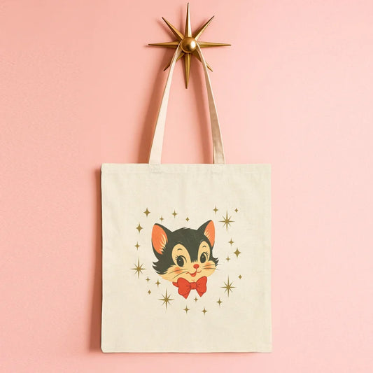 Mr. Whiskers Vintage Kitten Tote Bag