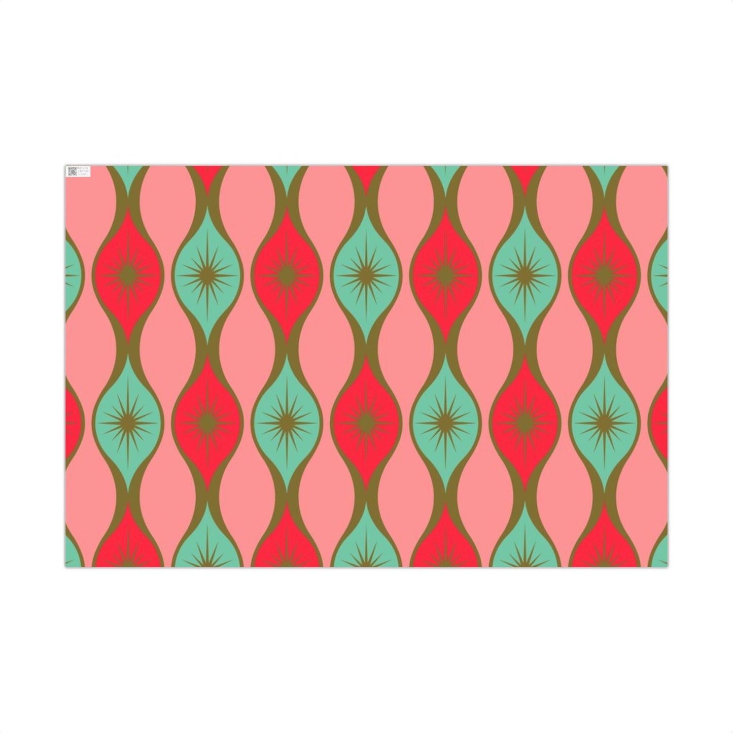 Retro Mid-Century Christmas Starburst Wrapping Paper