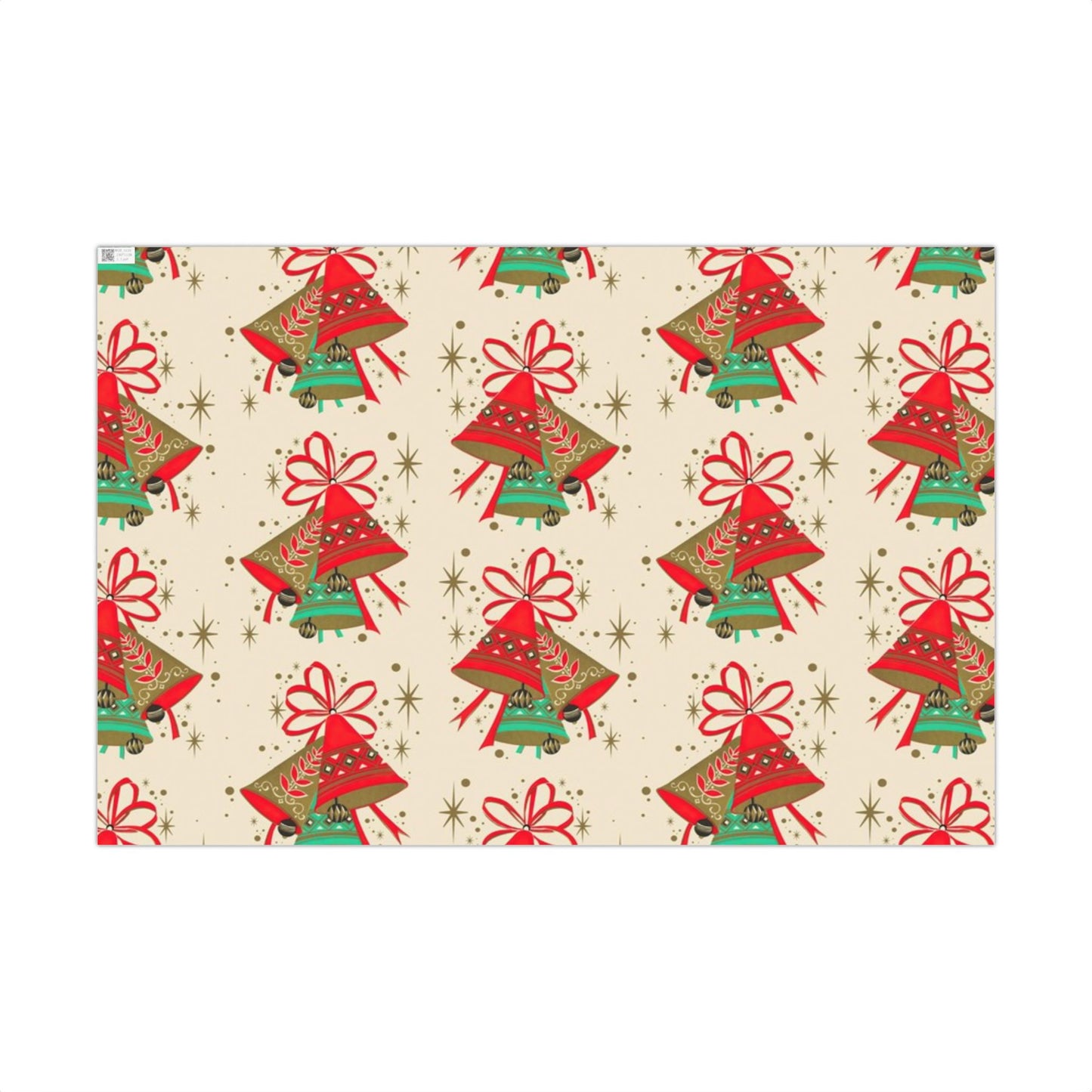 Retro Christmas Bells Vintage Holiday Wrapping Paper