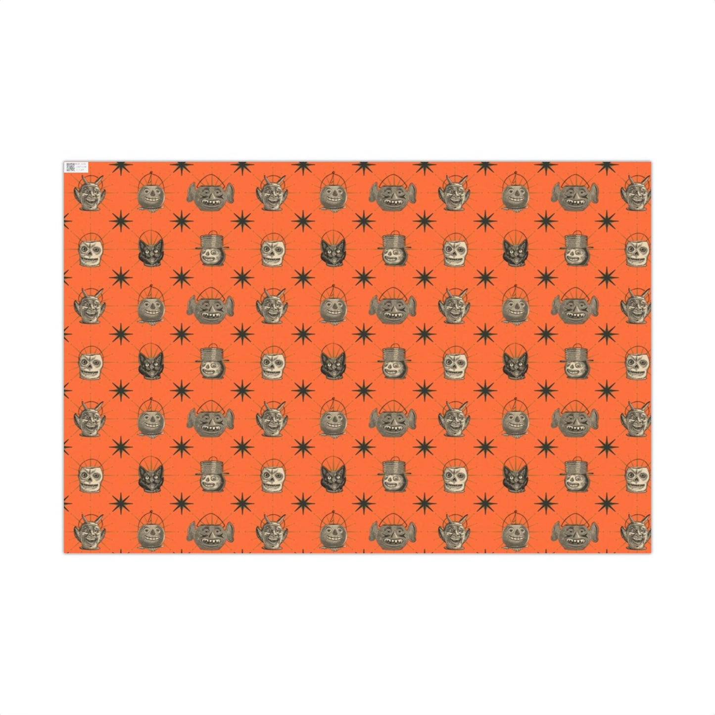 Trick or Treat Orange Vintage Halloween Wrapping Paper