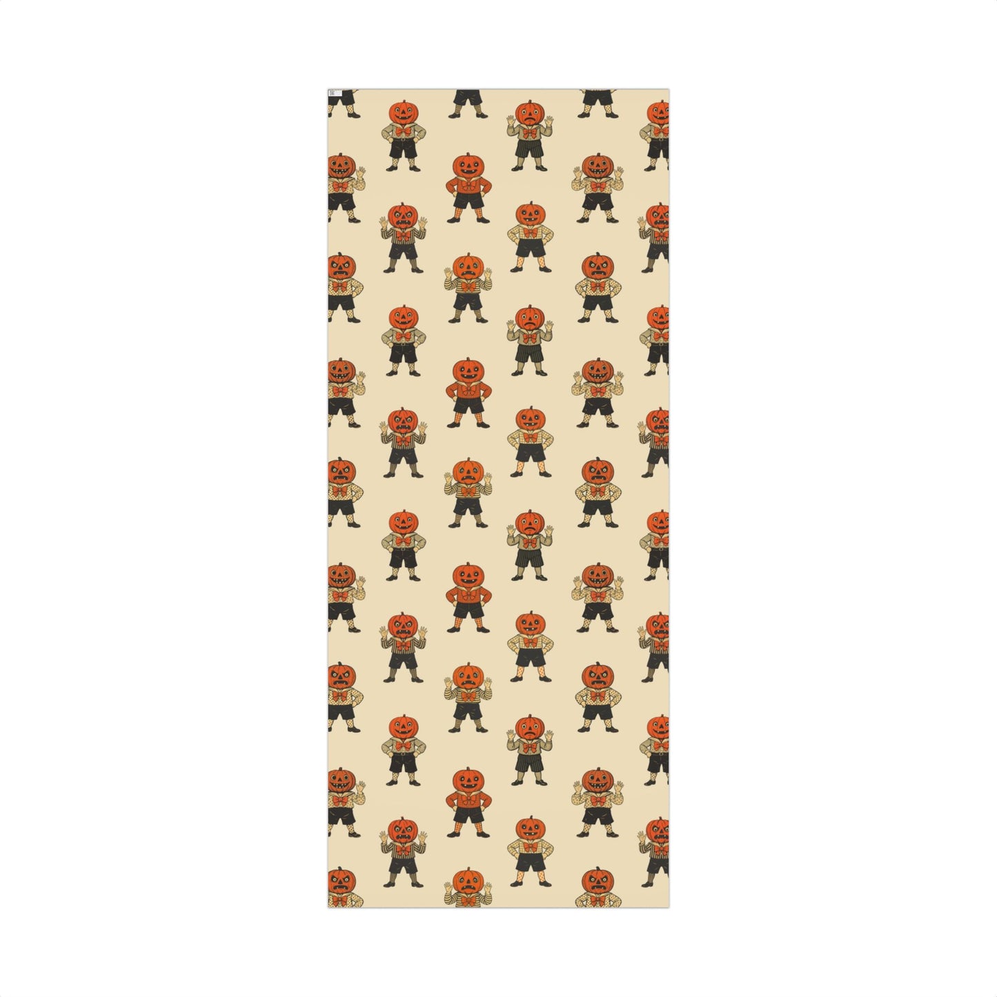 Jolly Jack Vintage Cream Halloween Jack-O'-Lantern Wrapping Paper