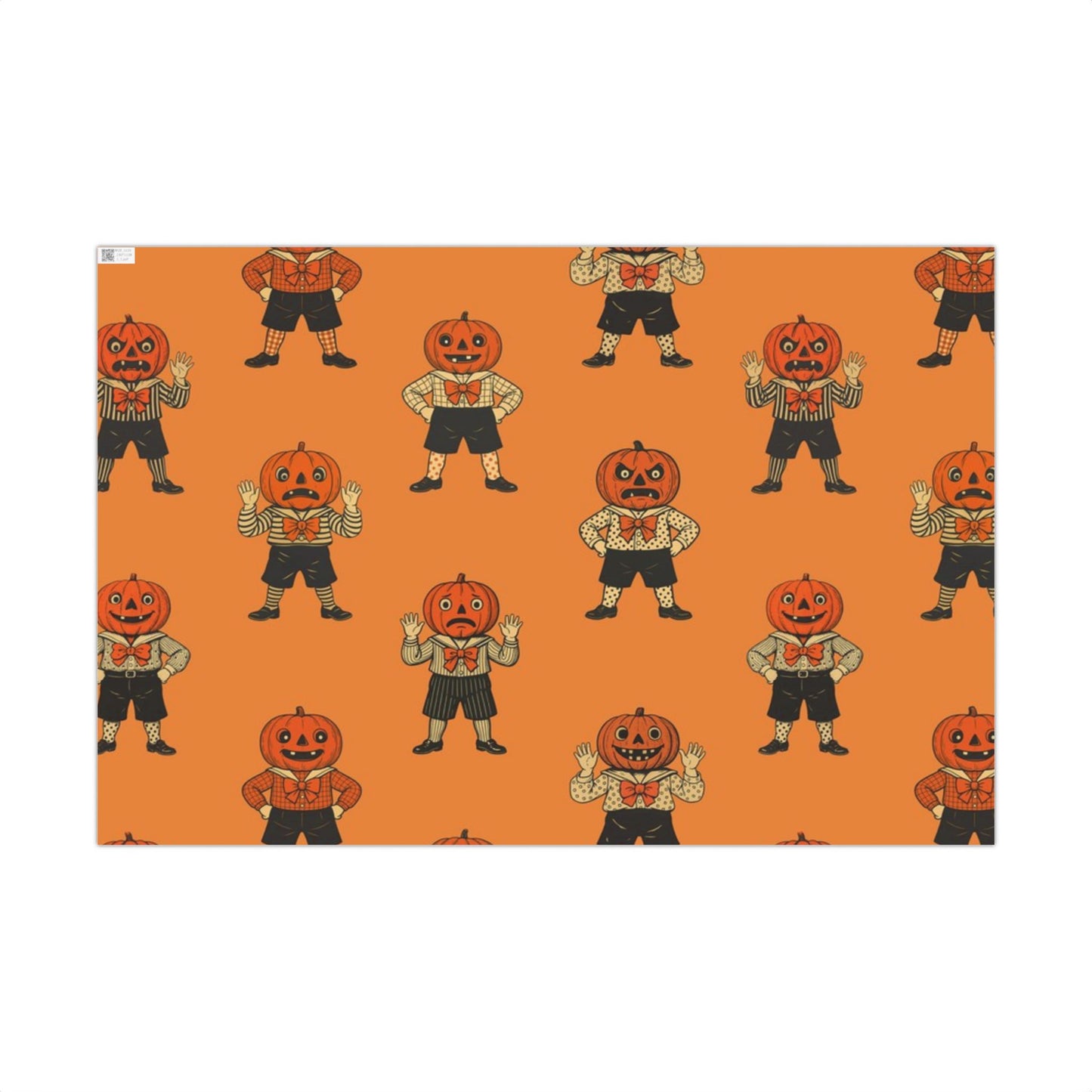 Jolly Jack Vintage Orange Halloween Jack-O'-Lantern Wrapping Paper
