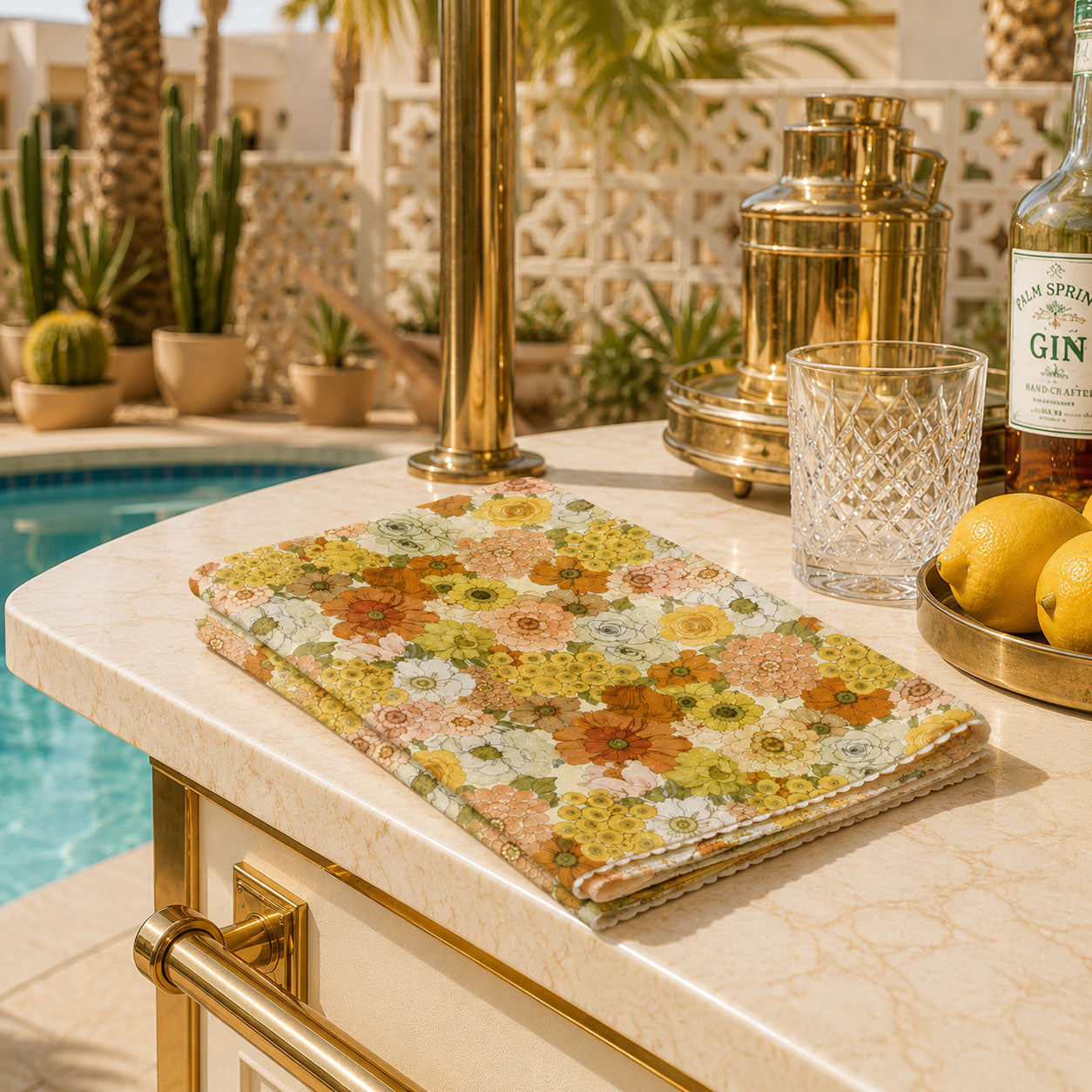1975 Sunset Drive Tea Towel