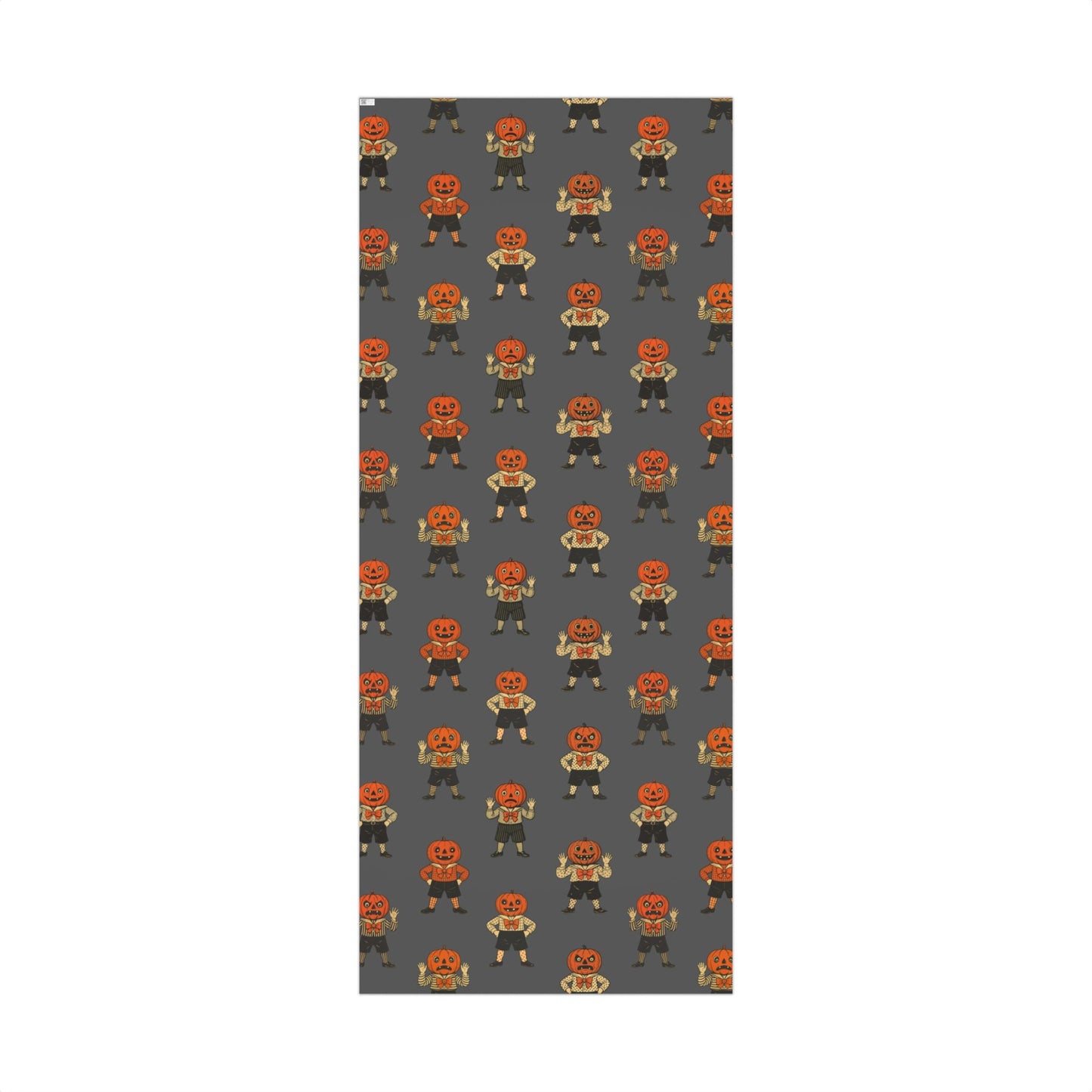 Jolly Jack Vintage Grey Halloween Jack-O'-Lantern Wrapping Paper