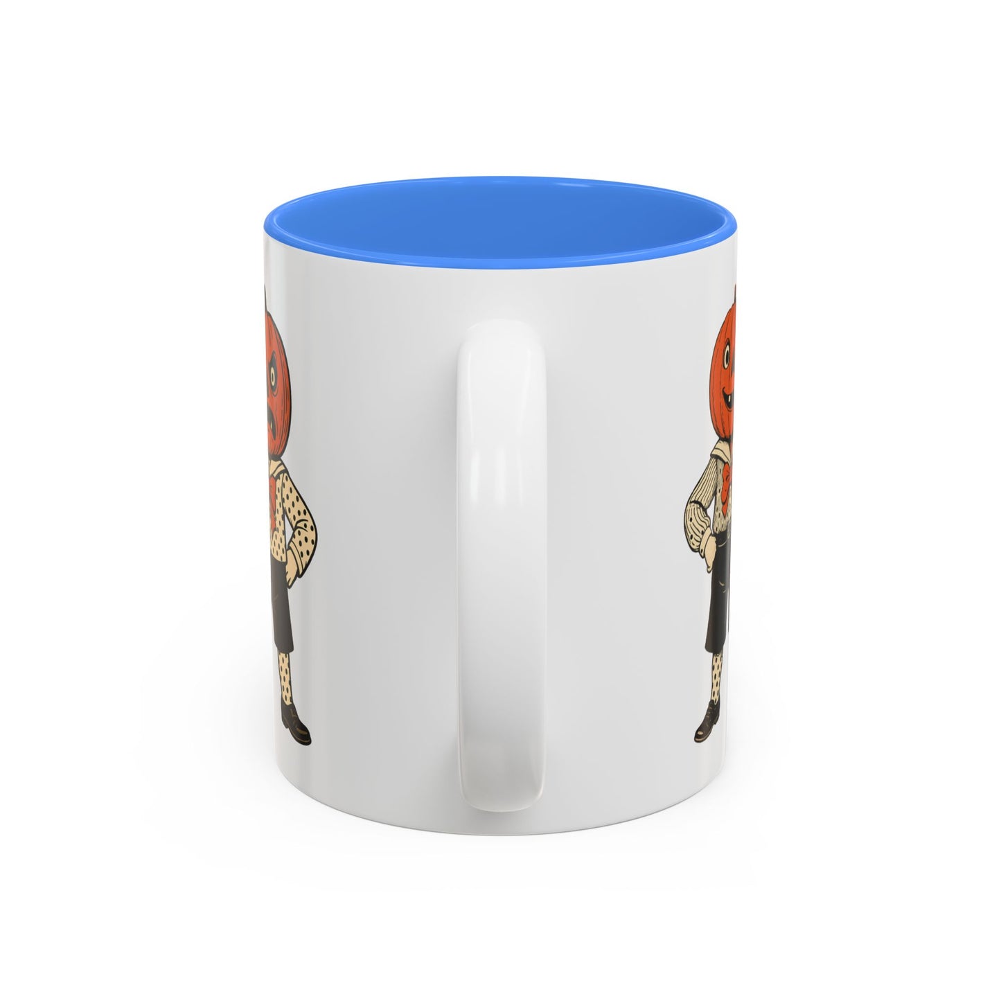 Halloween Pumpkin Head Mug — Vintage Jack-O'-Lantern Accent Coffee Cup (11oz/15oz)