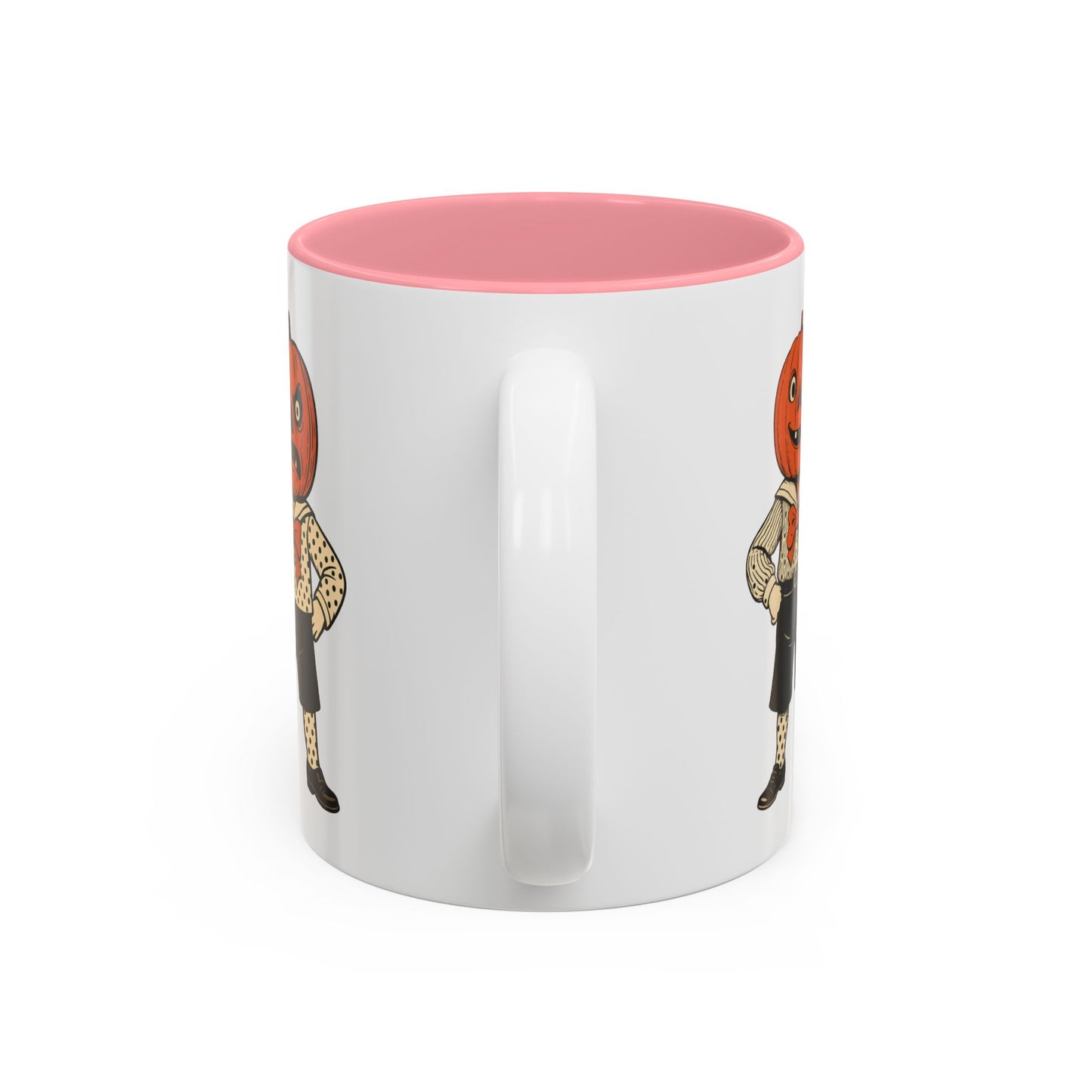Halloween Pumpkin Head Mug — Vintage Jack-O'-Lantern Accent Coffee Cup (11oz/15oz)