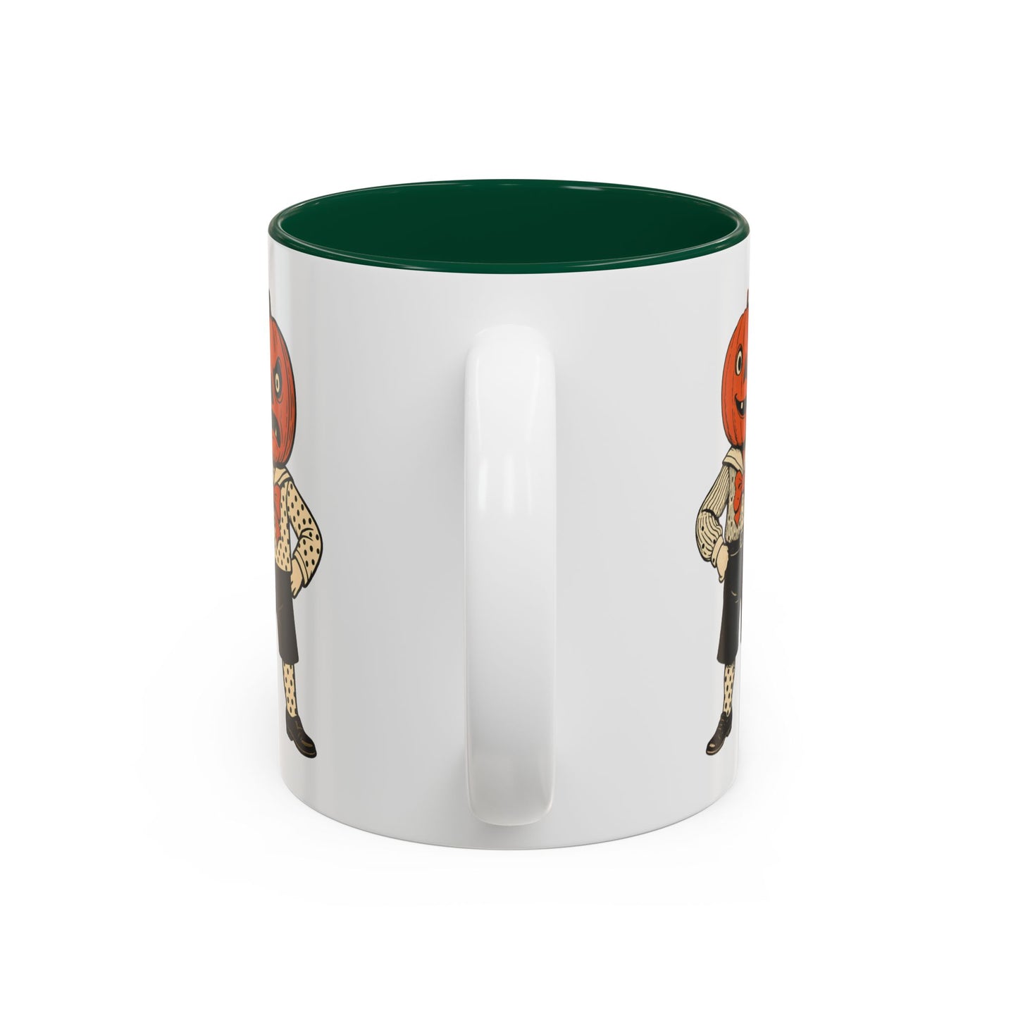 Halloween Pumpkin Head Mug — Vintage Jack-O'-Lantern Accent Coffee Cup (11oz/15oz)