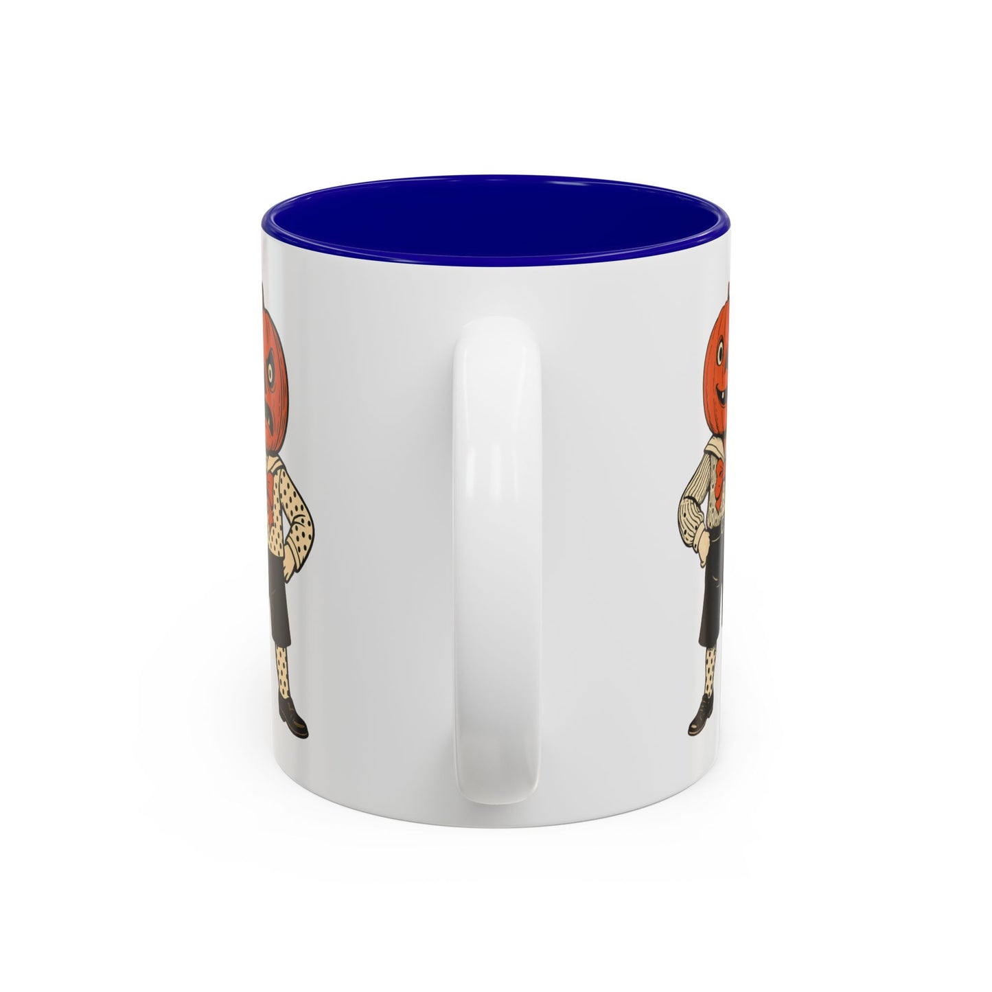 Halloween Pumpkin Head Mug — Vintage Jack-O'-Lantern Accent Coffee Cup (11oz/15oz)