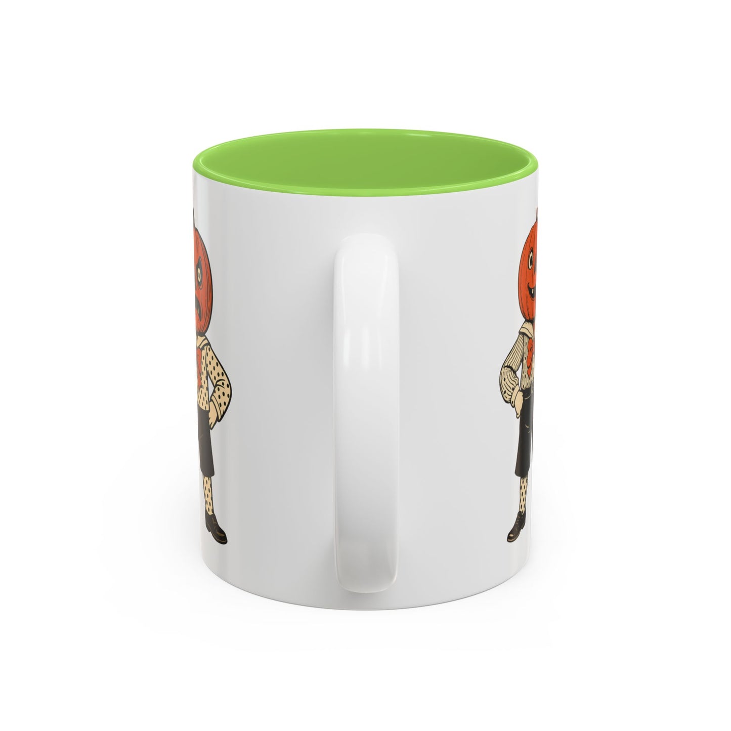 Halloween Pumpkin Head Mug — Vintage Jack-O'-Lantern Accent Coffee Cup (11oz/15oz)