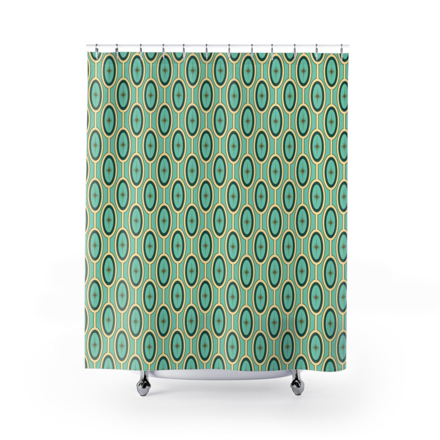 The Atomium Aquarelle Starburst Shower Curtain