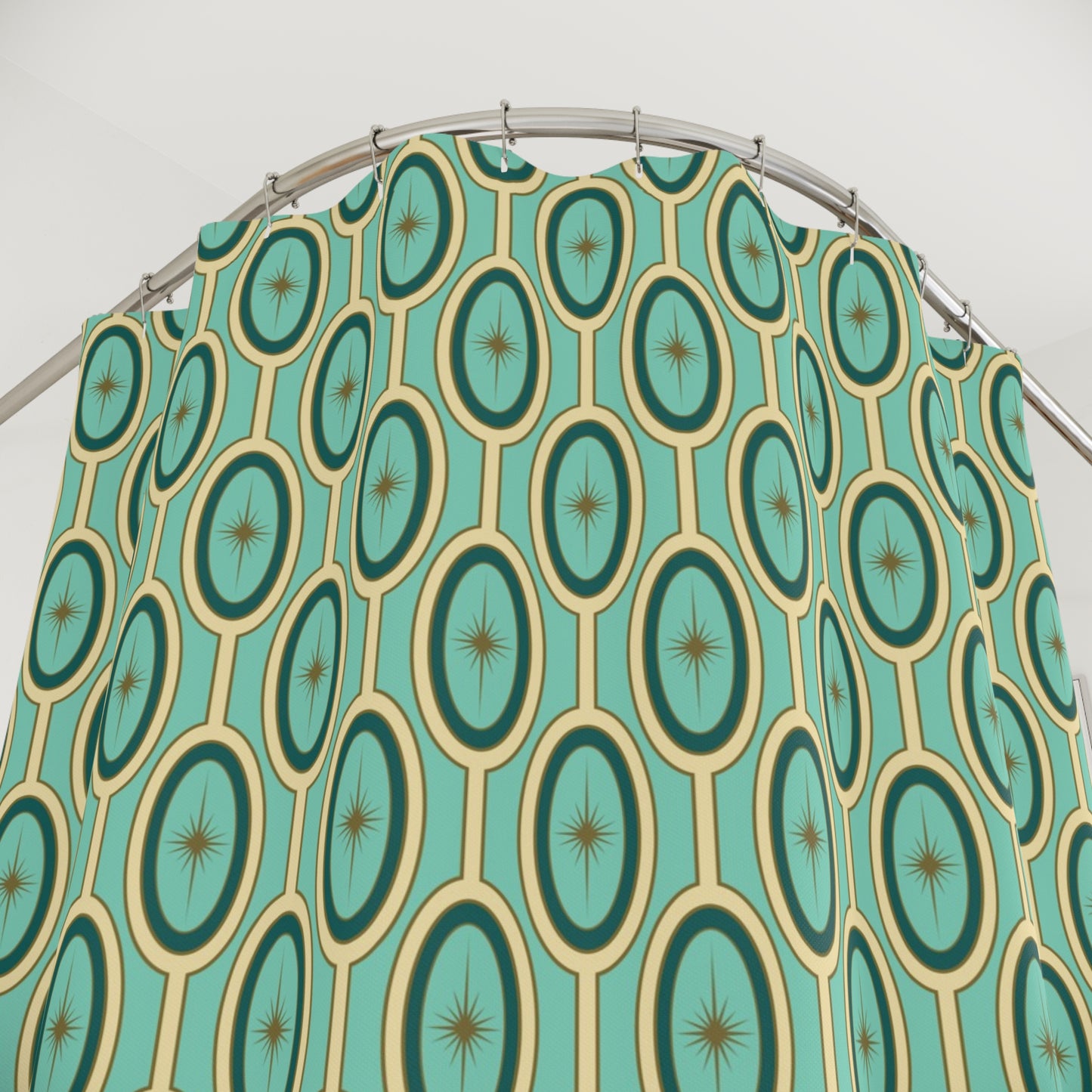 The Atomium Aquarelle Starburst Shower Curtain