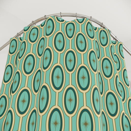 The Atomium Aquarelle Starburst Shower Curtain