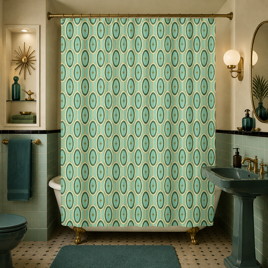 The Atomium Aquarelle Starburst Shower Curtain
