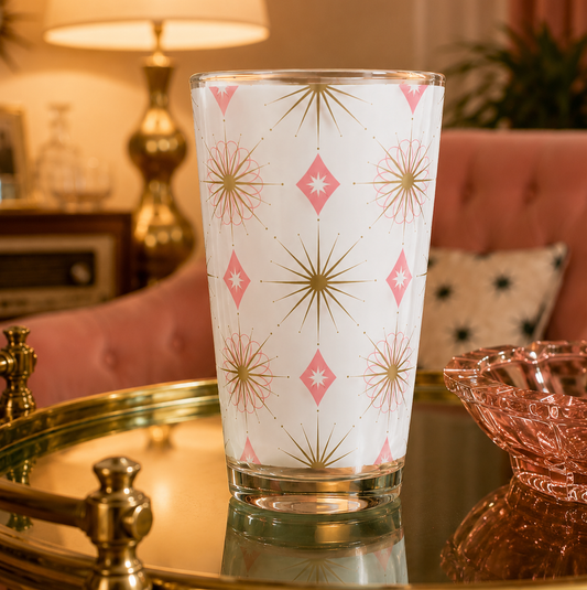 Starburst Pink Shaker Pint Glass