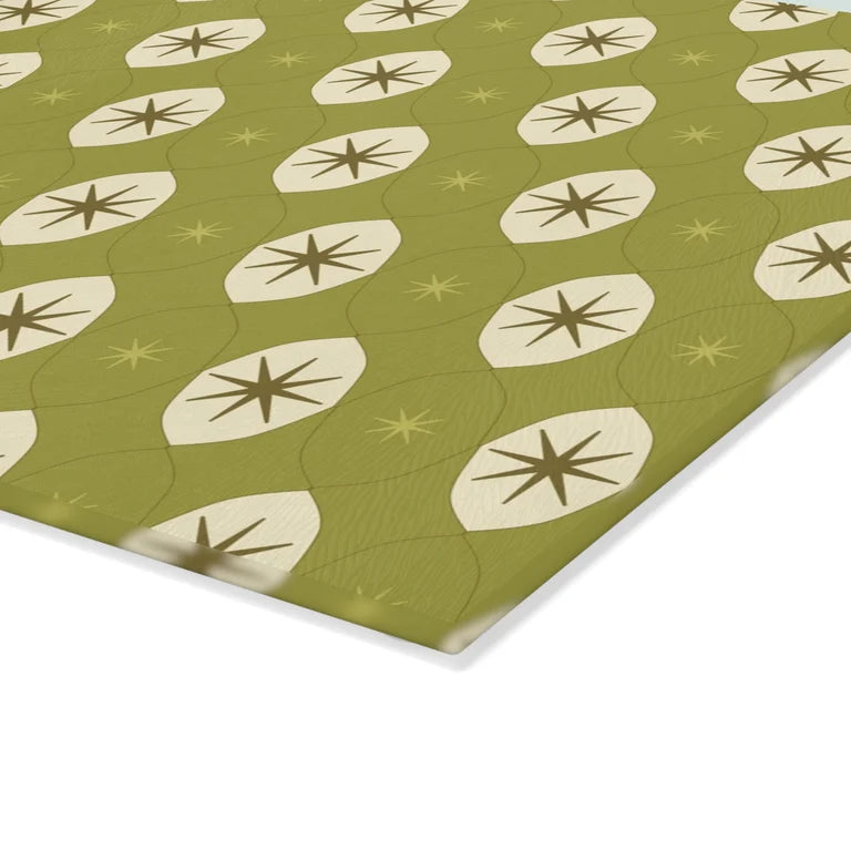 Starlite Avocado Diamond Retro Luxe Glass Cutting Board