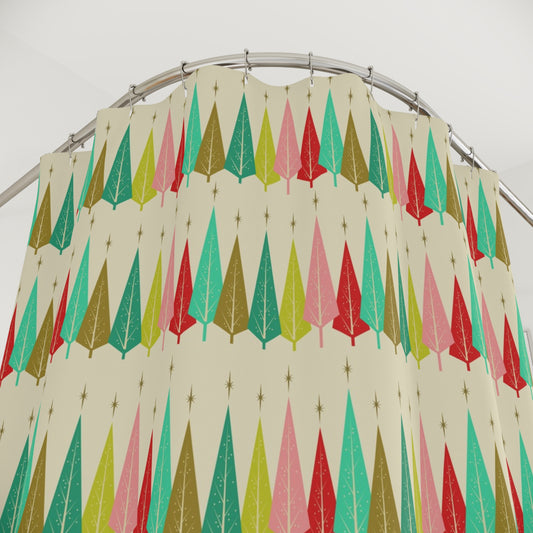 The Most Wonderful Time of the Year Retro Christmas Shower Curtain