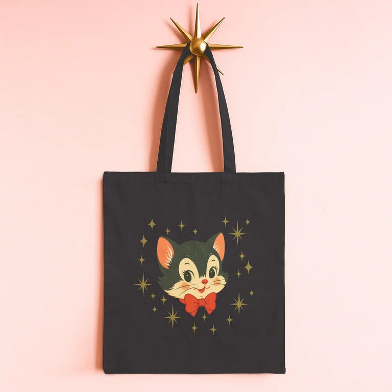 Mr. Whiskers Vintage Kitten Tote Bag