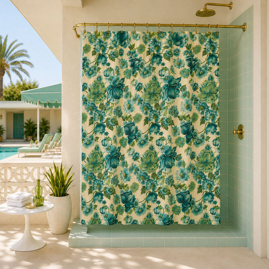 The 1967 Oasis Cove Shower Curtain