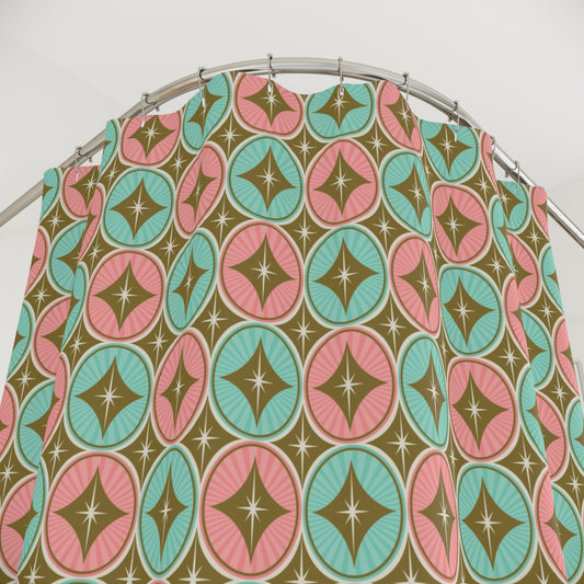 The Pink & Aquarelle Starlite Diamond Shower Curtain