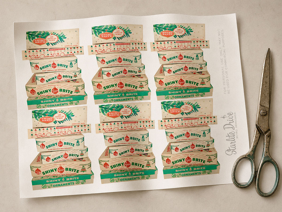 Shiny Brite Box Printable Gift Tags