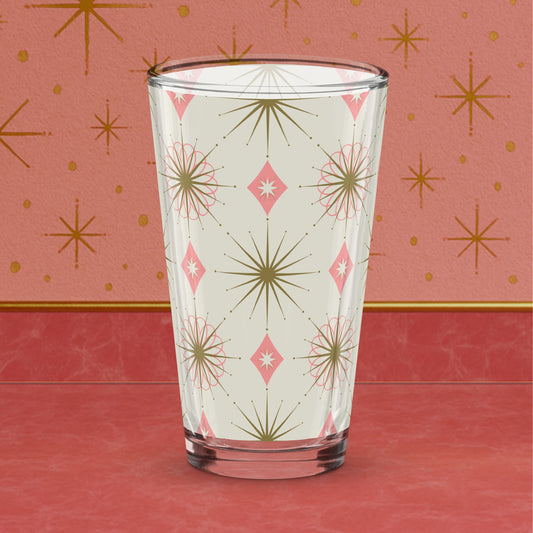 Starburst Pink Shaker Pint Glass