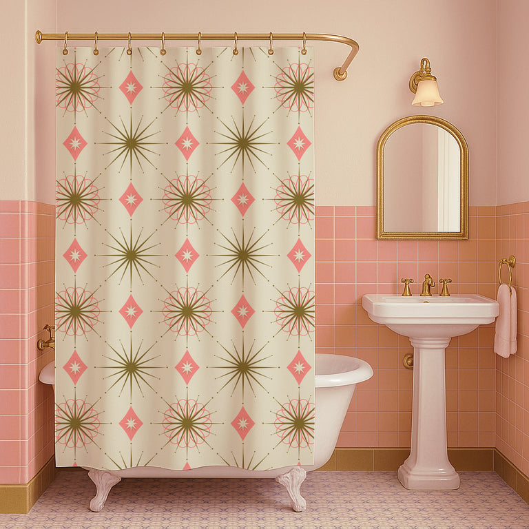 The Starlite Pink Shower Curtain
