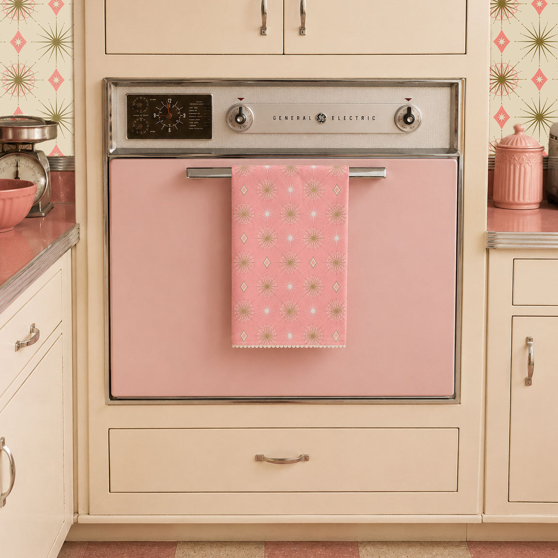 The Starburst Pink Lounge Tea Towel