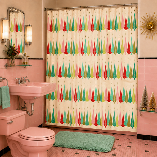 The Most Wonderful Time of the Year Retro Christmas Shower Curtain