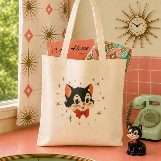 Mr. Whiskers Vintage Kitten Tote Bag