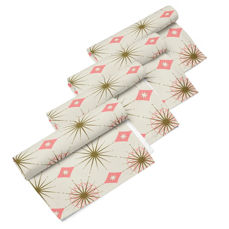 Starburst Pink Cloth Napkin Set